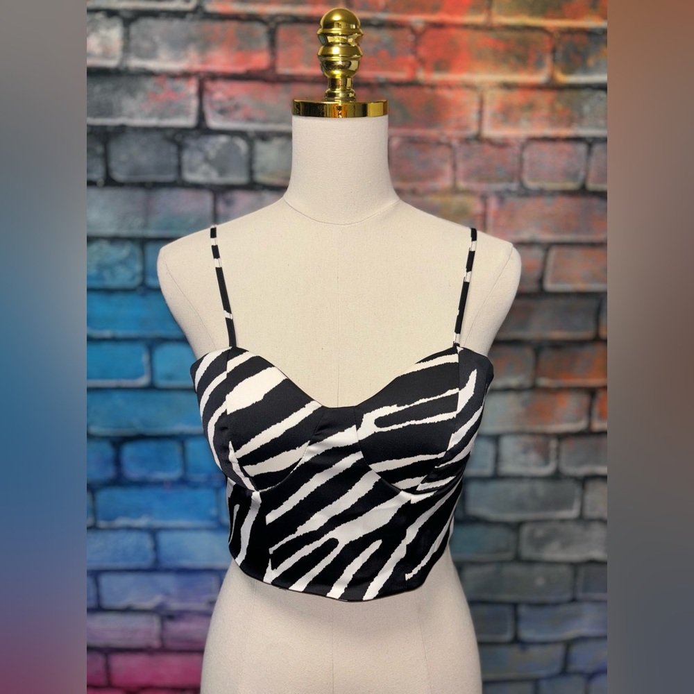 NWT Sincerely Jules Zebra Print Crop Top